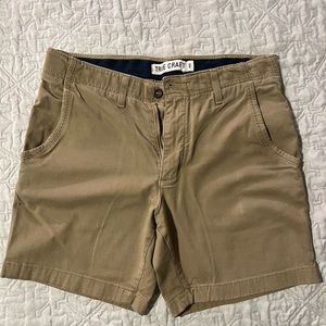 TRUE CRAFT 7” stretch twill shorts brown size 32